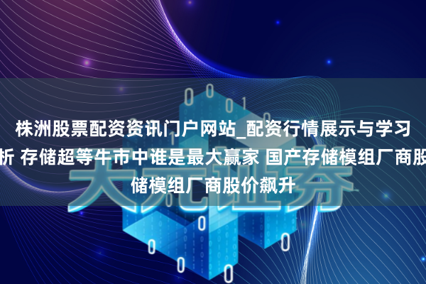 株洲股票配资资讯门户网站_配资行情展示与学习内容解析 存储超等牛市中谁是最大赢家 国产存储模组厂商股价飙升