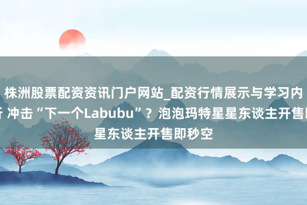 株洲股票配资资讯门户网站_配资行情展示与学习内容解析 冲击“下一个Labubu”？泡泡玛特星星东谈主开售即秒空